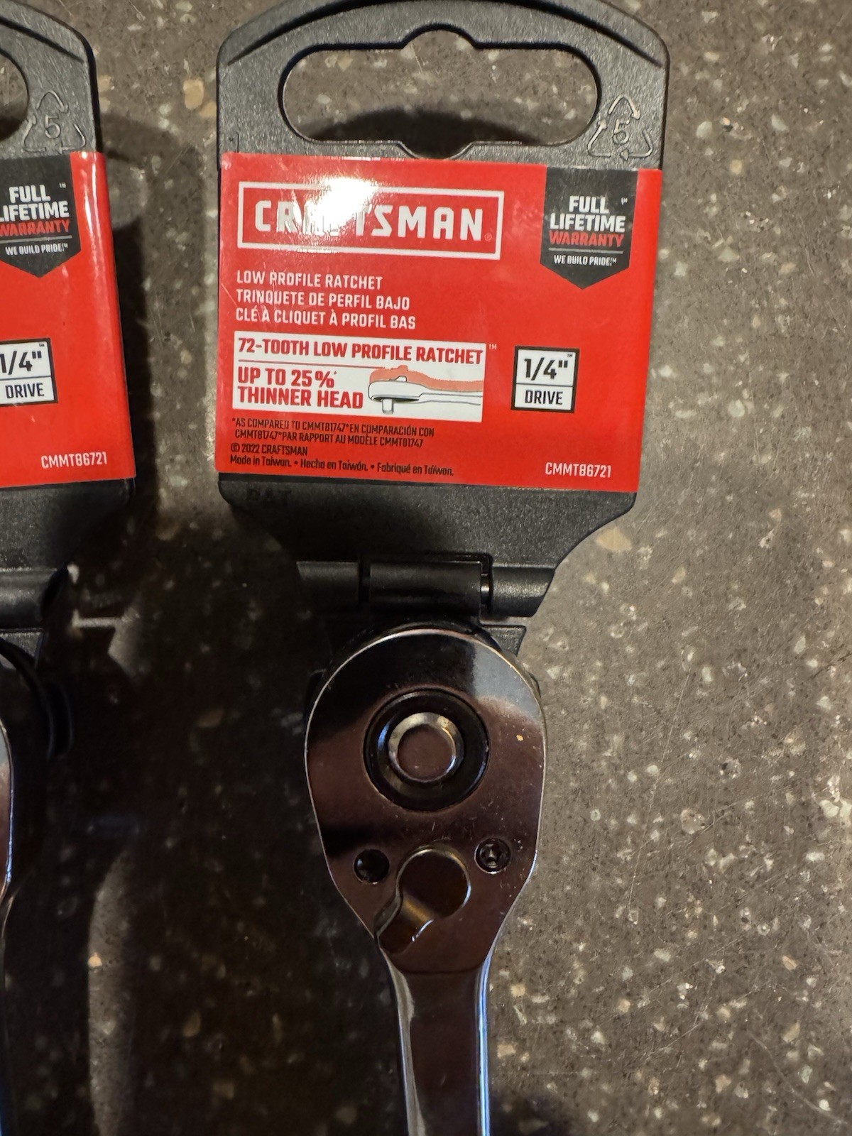CRAFTSMAN 1/4-in Drive 72-Tooth Quick-Release Ratchet CMMT86721 Low-Profile NEW