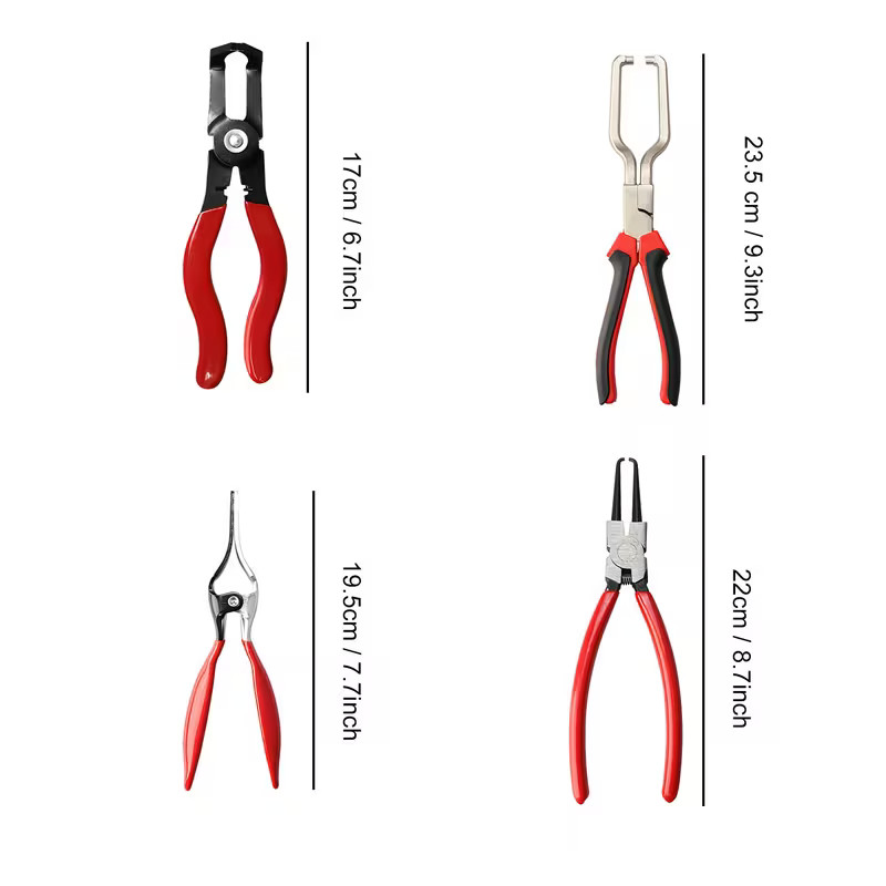 Hose Clamp Pliers Set 4PCS Automotive Removal Tool for Radiator & Hoses