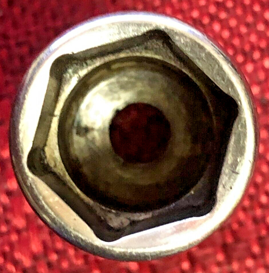 Snap On TMMS15 Metric 15mm SEMI-DEEP Socket 1/4″dr 6pt 1.2″L 1991 USA Good8.5/10