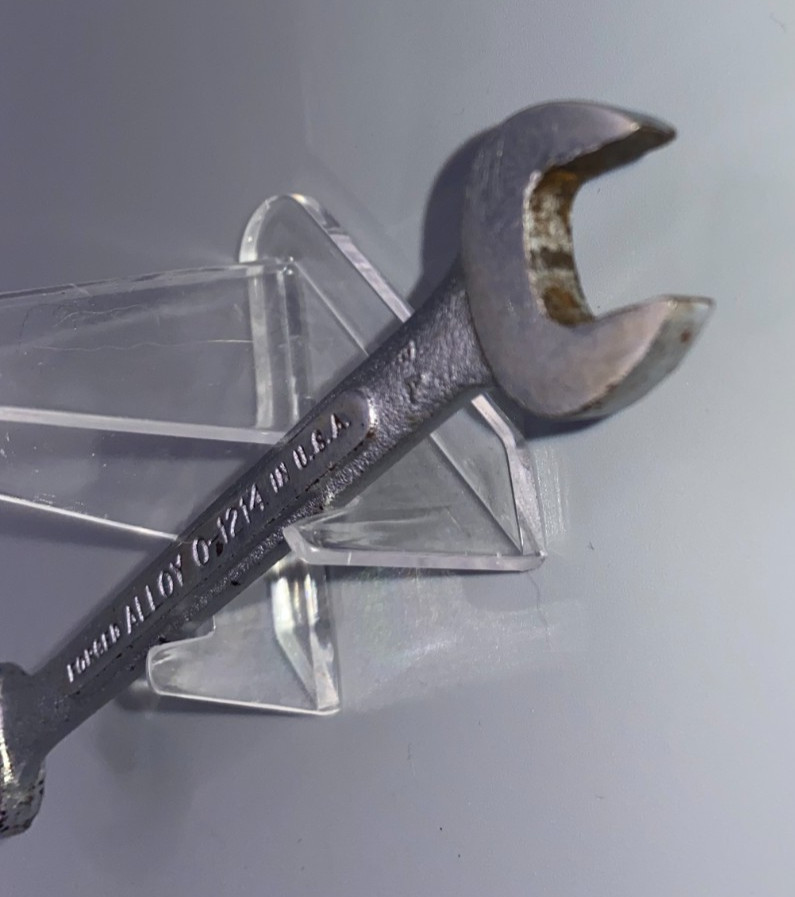 S-K 3/8in x 7/16in Double Open End Wrench 0-1214 USA SK Tools Marks