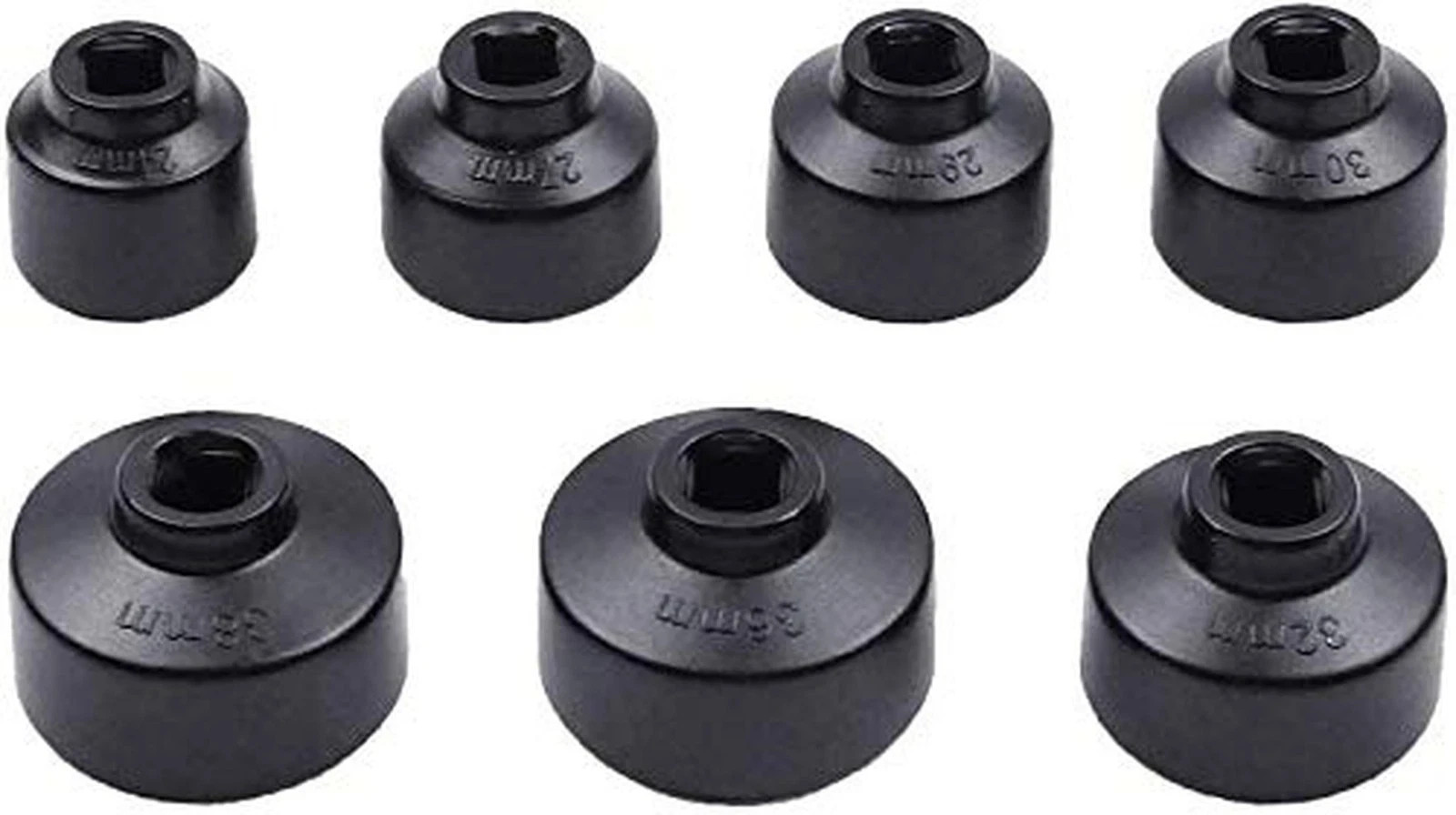 7-Piece Oil Filter Socket Set Includes 24mm,27mm,29mm,30mm,32mm,36mm,38mm. Ca