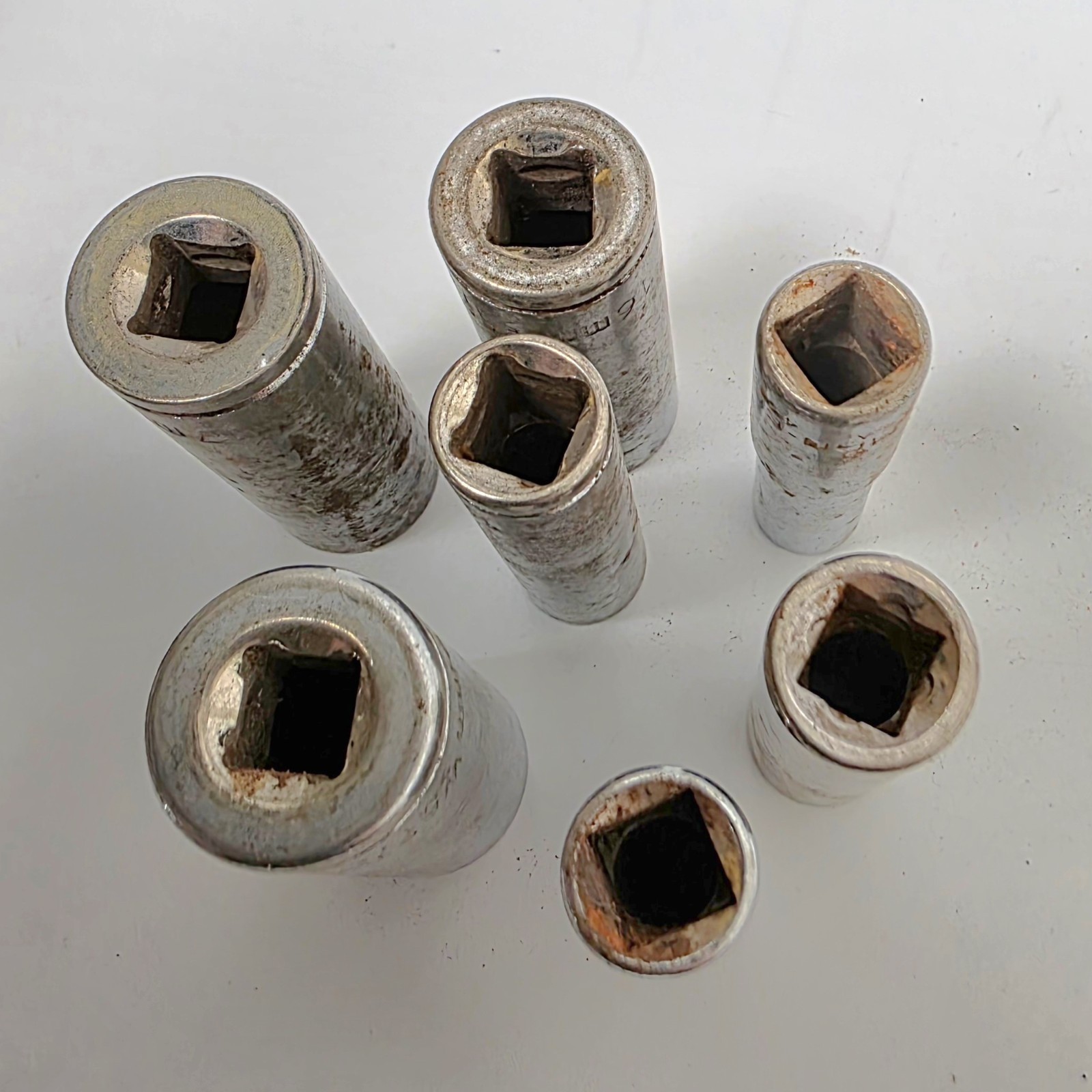 Used Various Deep 3/8 Drive Sockets See Pics for Descriptions #0776