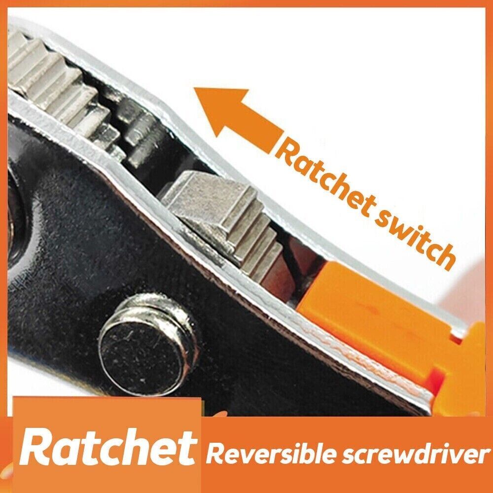 Ratcheting Right Angle Screwdriver Hex Drive 90 Degree Offset + 10pc Bits Set!