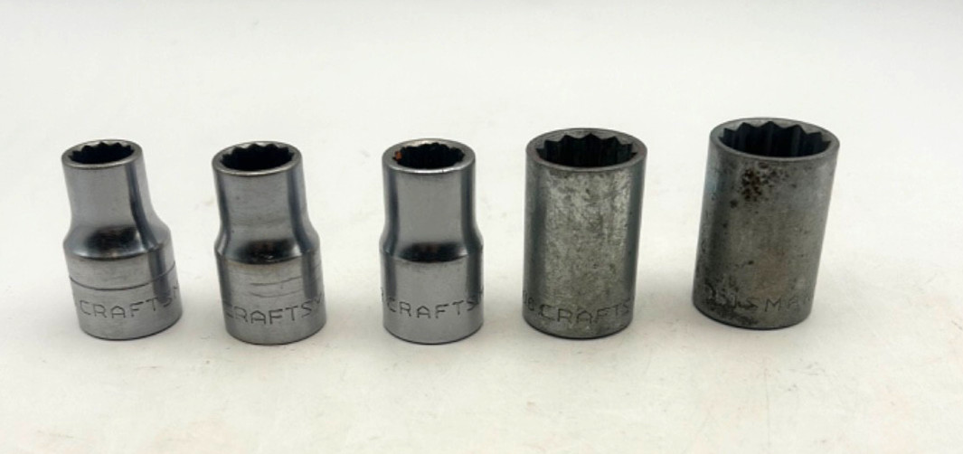 Craftsman SAE Socket Lot 7/16 1/2 11/16 3/4 12 Point Mixed Sizes USA