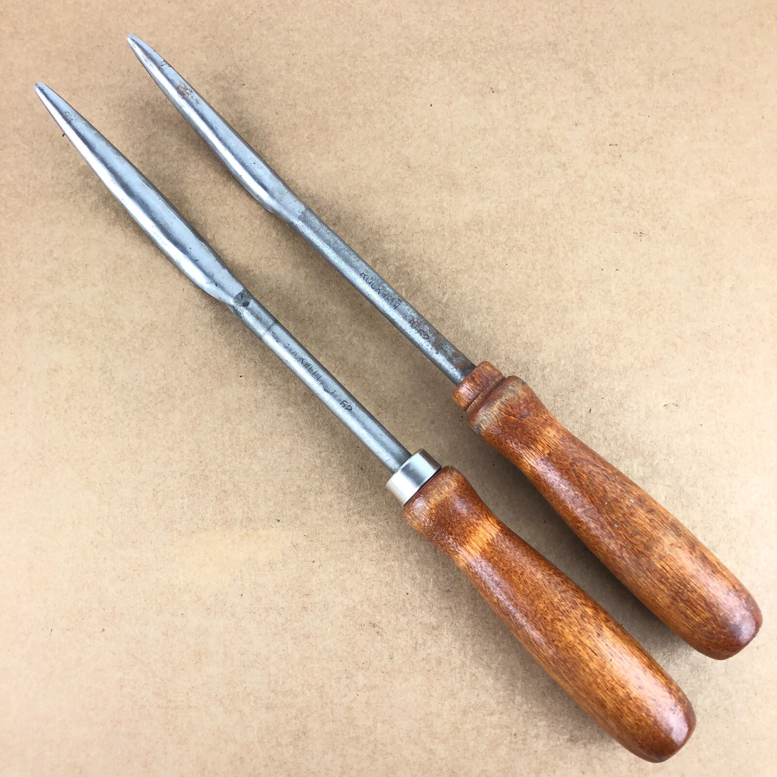 Rockwell Bearing Scrapers Polished Curved Blade ( Pair ) USA 58-62 & No. 77