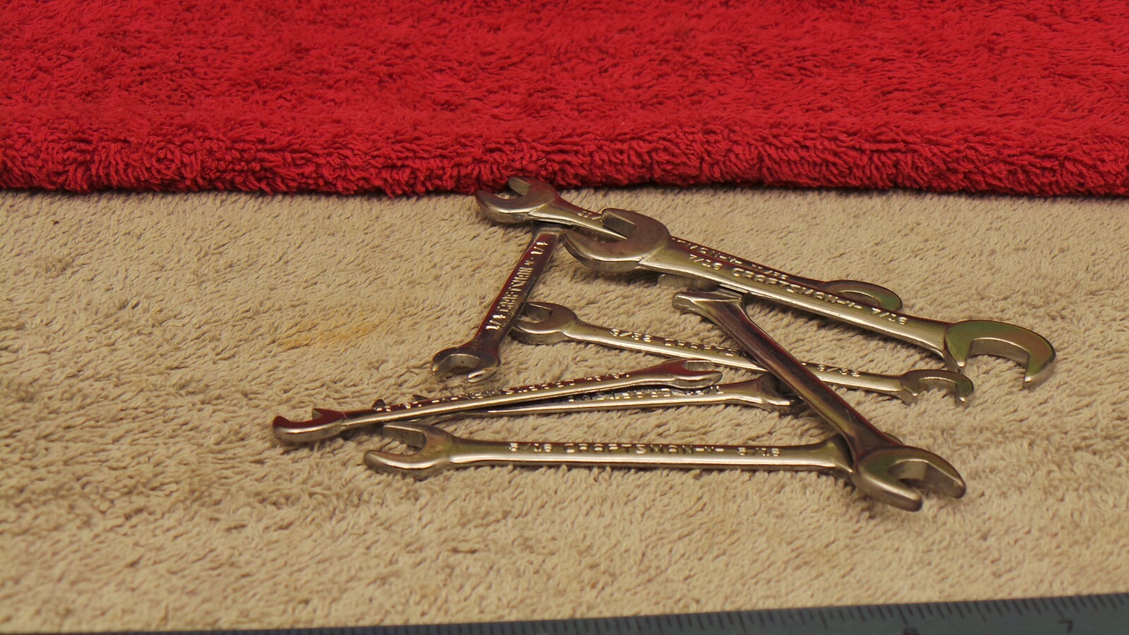 Craftsman No. 4306 USA 8 Piece SAE Open End Ignition Wrench Set Complete Sears