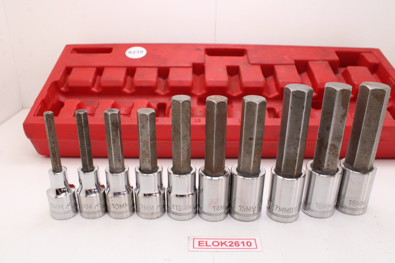 Mac Tools SVHM10P 1/2″ Drive 6mm-19mm 10 Piece Metric Chrome Hex Driver Set USA