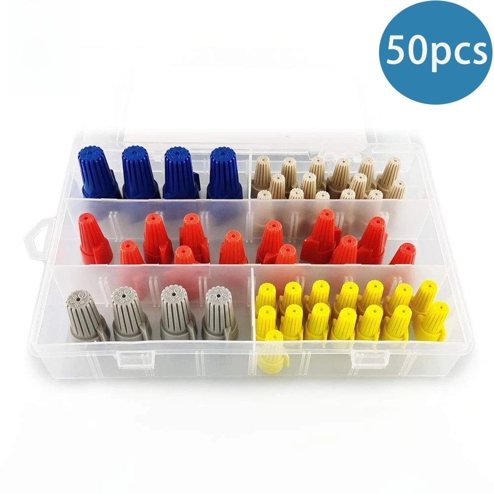 50 Pieces Spiral Terminal Nut Connectors Wire Electrical Connection Set