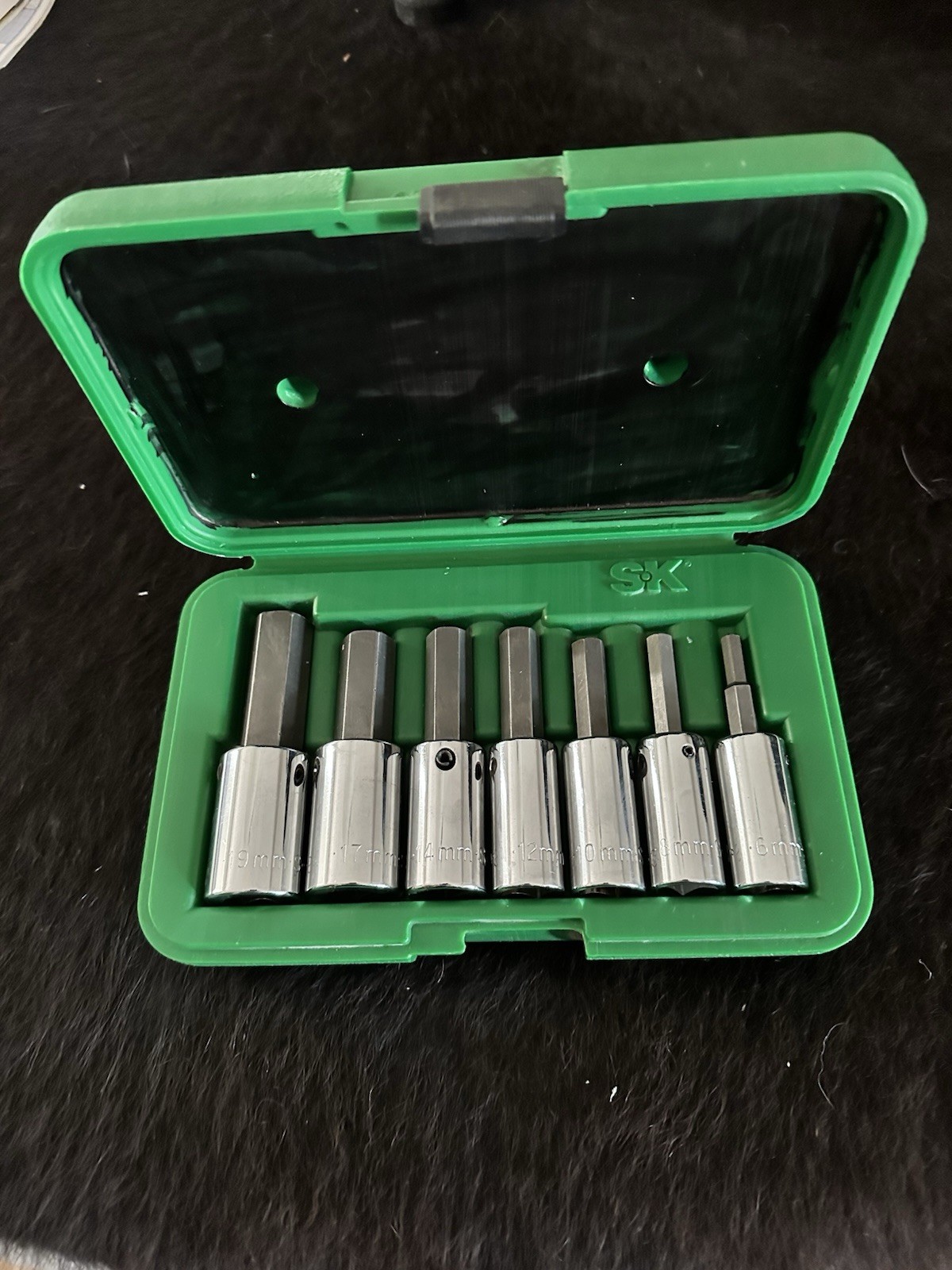🇺🇸 SK Tools USA 41427 7pc 1/2″ Drive Metric 6-19mm Hex Bit Socket Set.