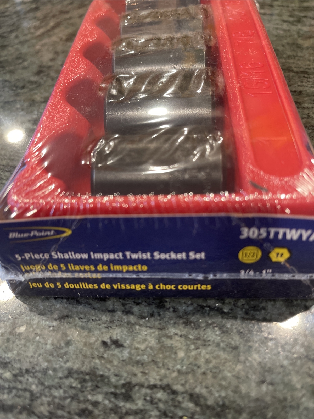 Blue-point by snap On 305ttwya 3/4-1” twist shallow socket set sealed