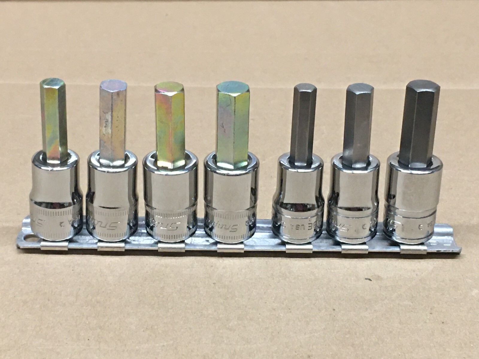 NEW – Snap-On 7pc SAE & Metric Hex Allen Bit Socket Set – 3/8″ Drive – Basic Set