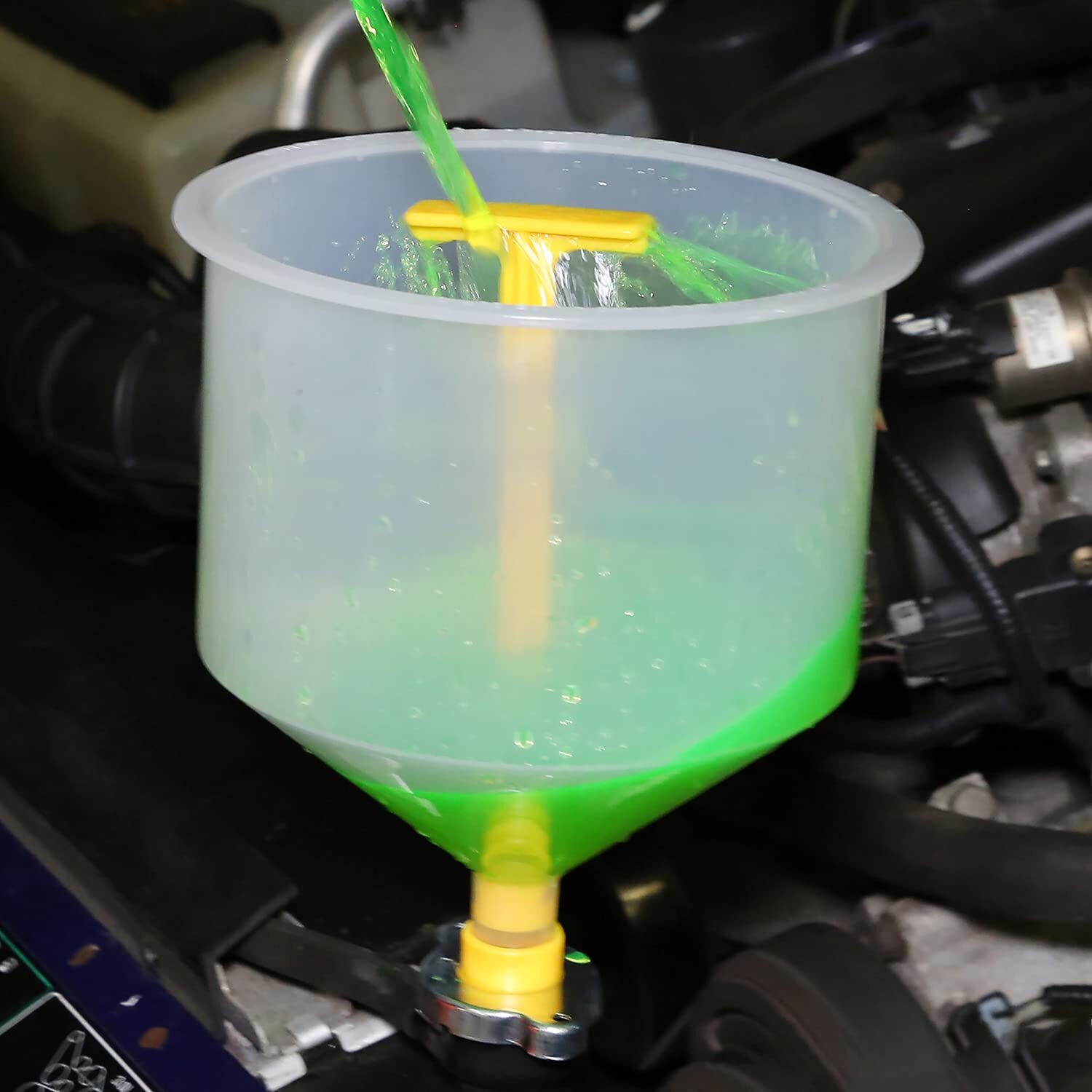 Spill Proof Radiator Coolant Filling Funnel Kit 15-pcs Cooling System fill kit