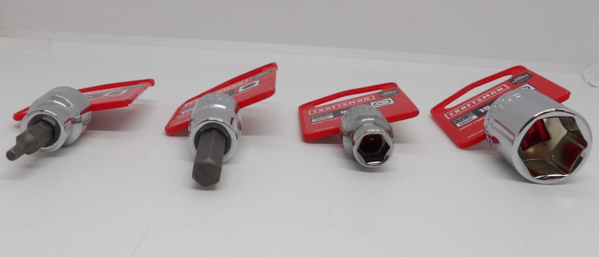 Craftsman Socket Set of 4 (18) 3mm, 8mm, 9mm & 19mm 3/8″ Drive New