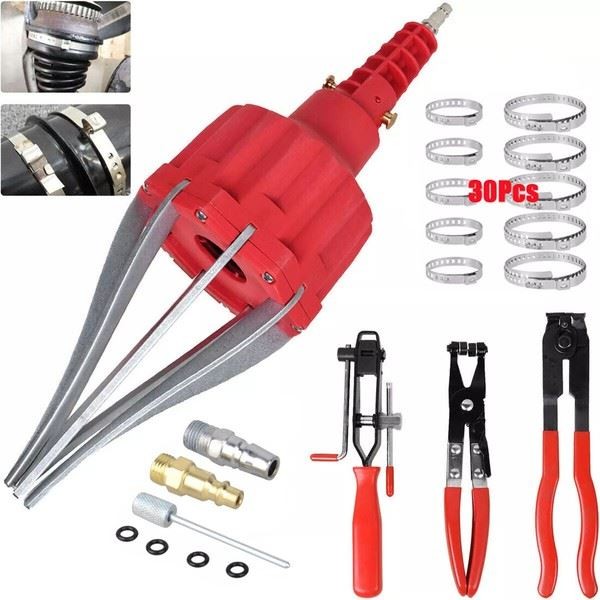 Pneumatic Air Power CV Joint Boot Expander Install Tool & Clamp Pliers Clips Set