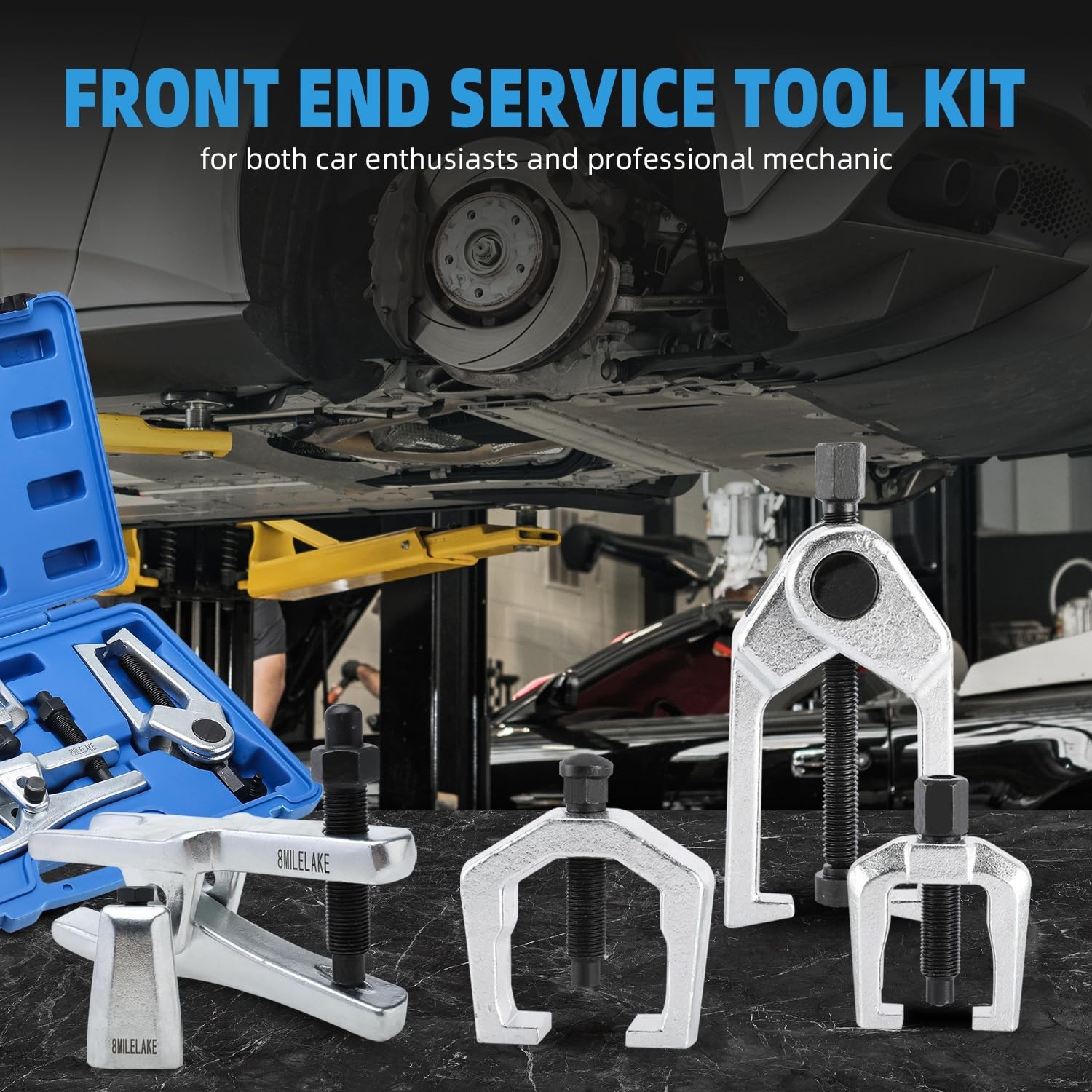 8MILELAKE 6pc Front End Service Tool Kit Ball Joint Separator Pitman Arm Tie …