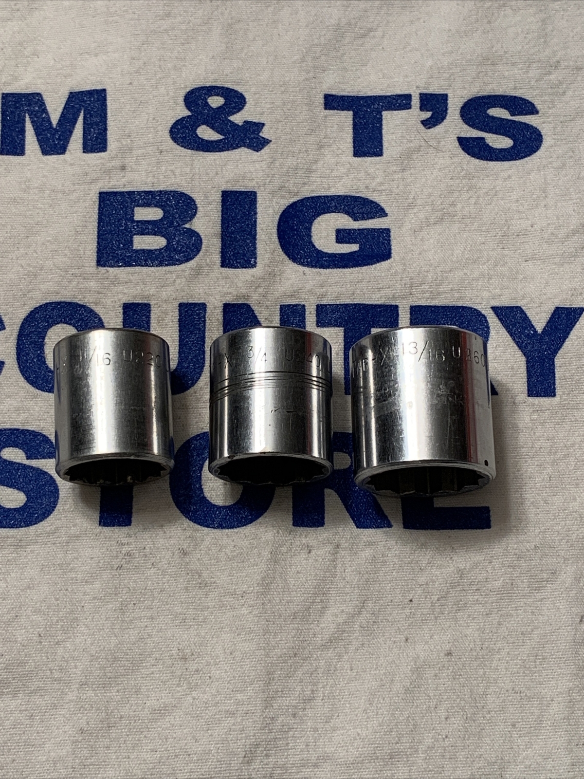 Vintage Par-X USA 3/8″ Drive 3pc 12 Point Sockets U220 U240 U260