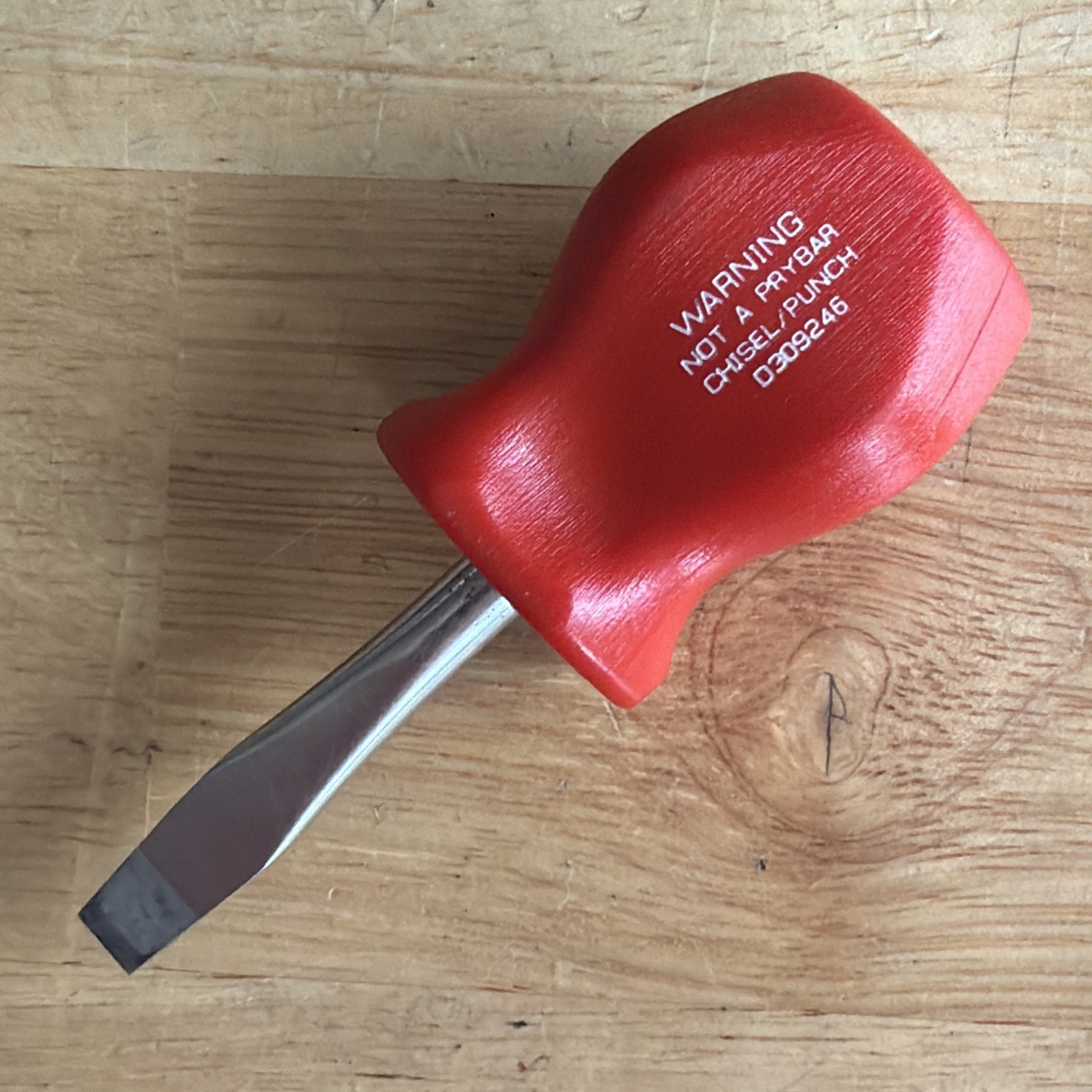 Snap On Tools 1/4″ Flat Slotted Stubby Short Screwdriver Red SDD1 USA READ!