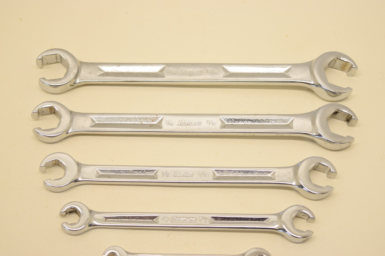 SNAP-ON RXH605 5 PC SAE 6 POINT FLARE NUT LINE WRENCH 1/4″ – 13/16″ – USED