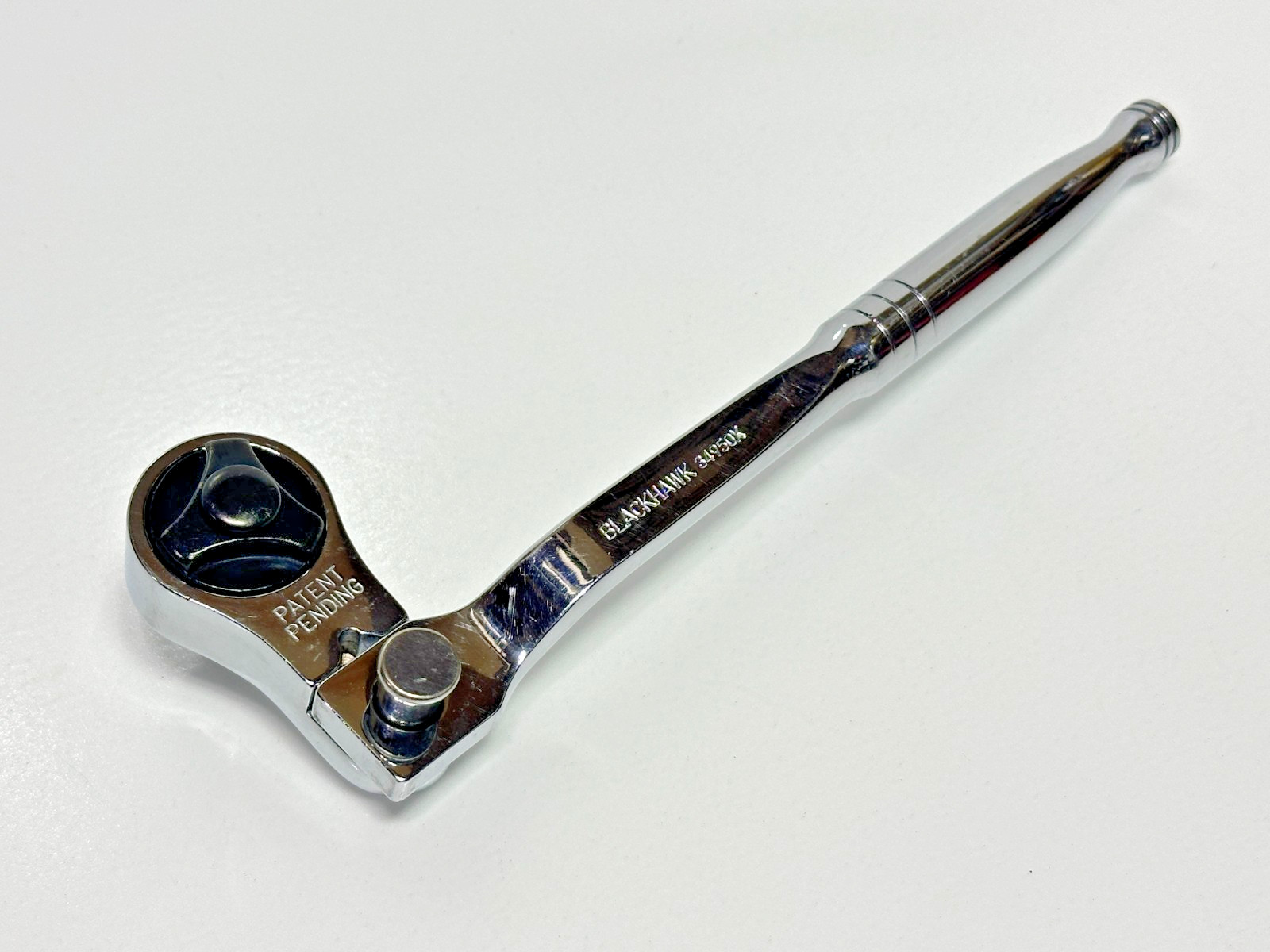 Blackhawk USA 34950X (Rare) Indexing 3/8 Drive Ratchet Chrome Finish Push Button