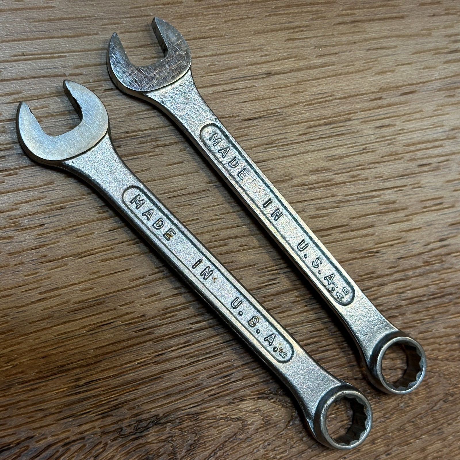 Lot of 2 Vintage Generic USA 7/16″ Combination Wrench 12 Point Forged Steel