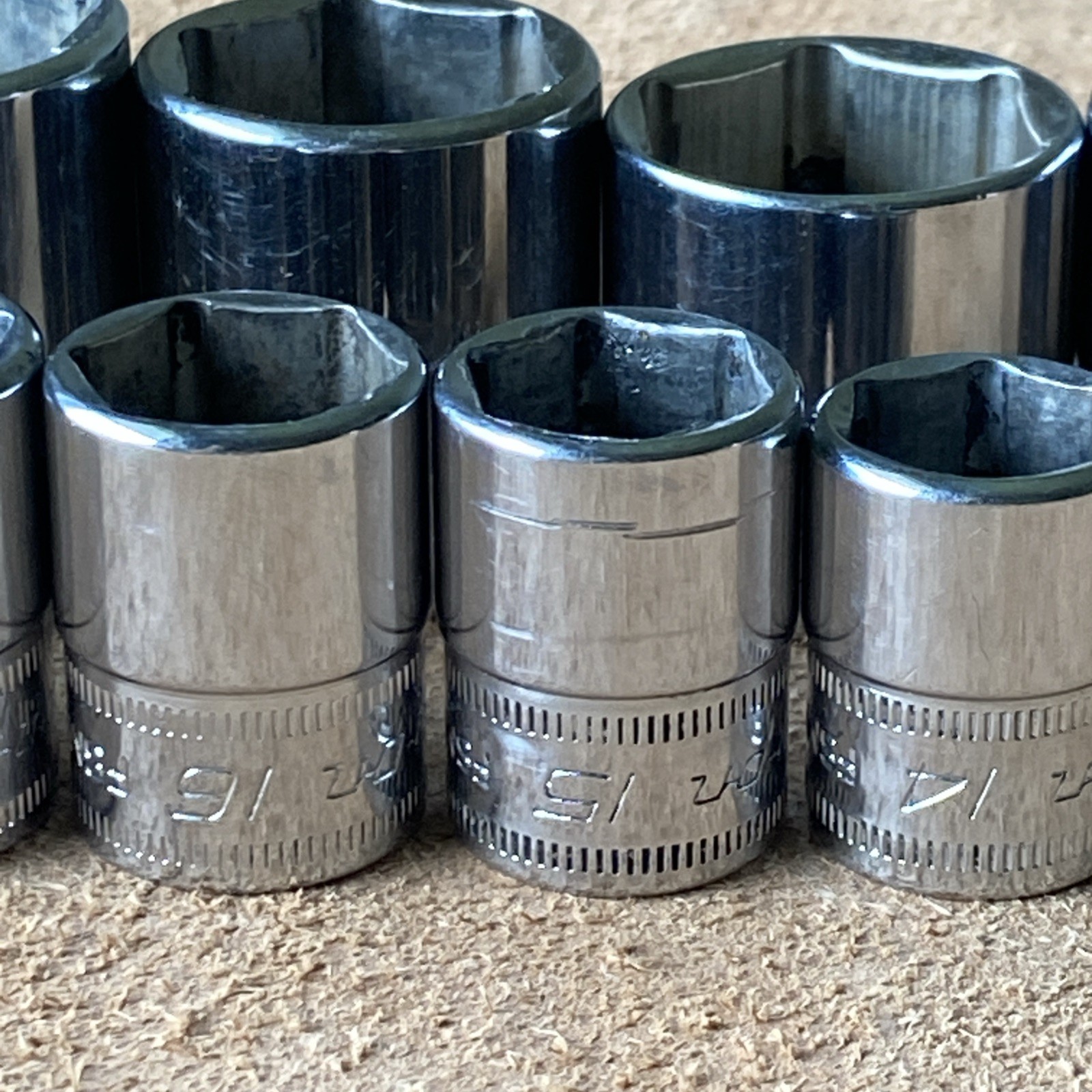 Snap-on 22Pc Metric 3/8 Drive Shallow FSM Socket Set 5.5mm-26mm 6Pt Minty