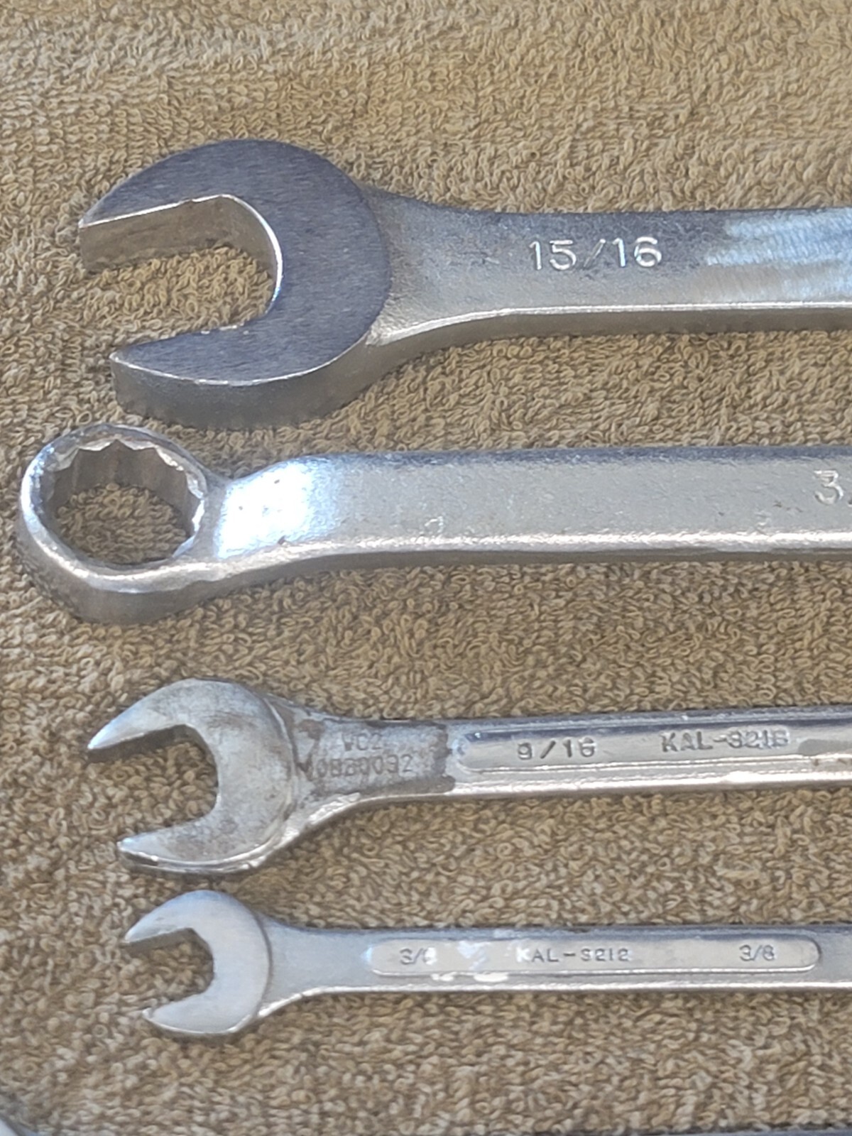 Kal Sae Combination Wrench Set 15/16 3/4 11/16 9/16 7/16 3/8 5/16 3/16 USA