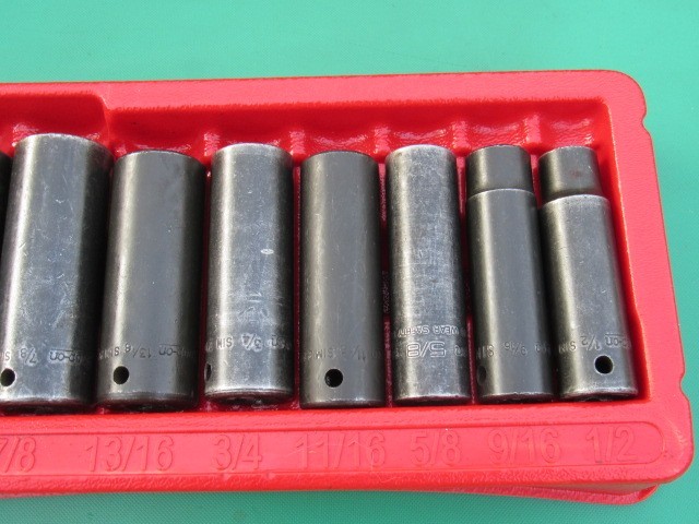 SNAP ON 309SIMY 1/2″ TO 1″ 1/2″ DRIVE SAE 6 PT DEEP IMPACT 9 PC SOCKET SET SIM