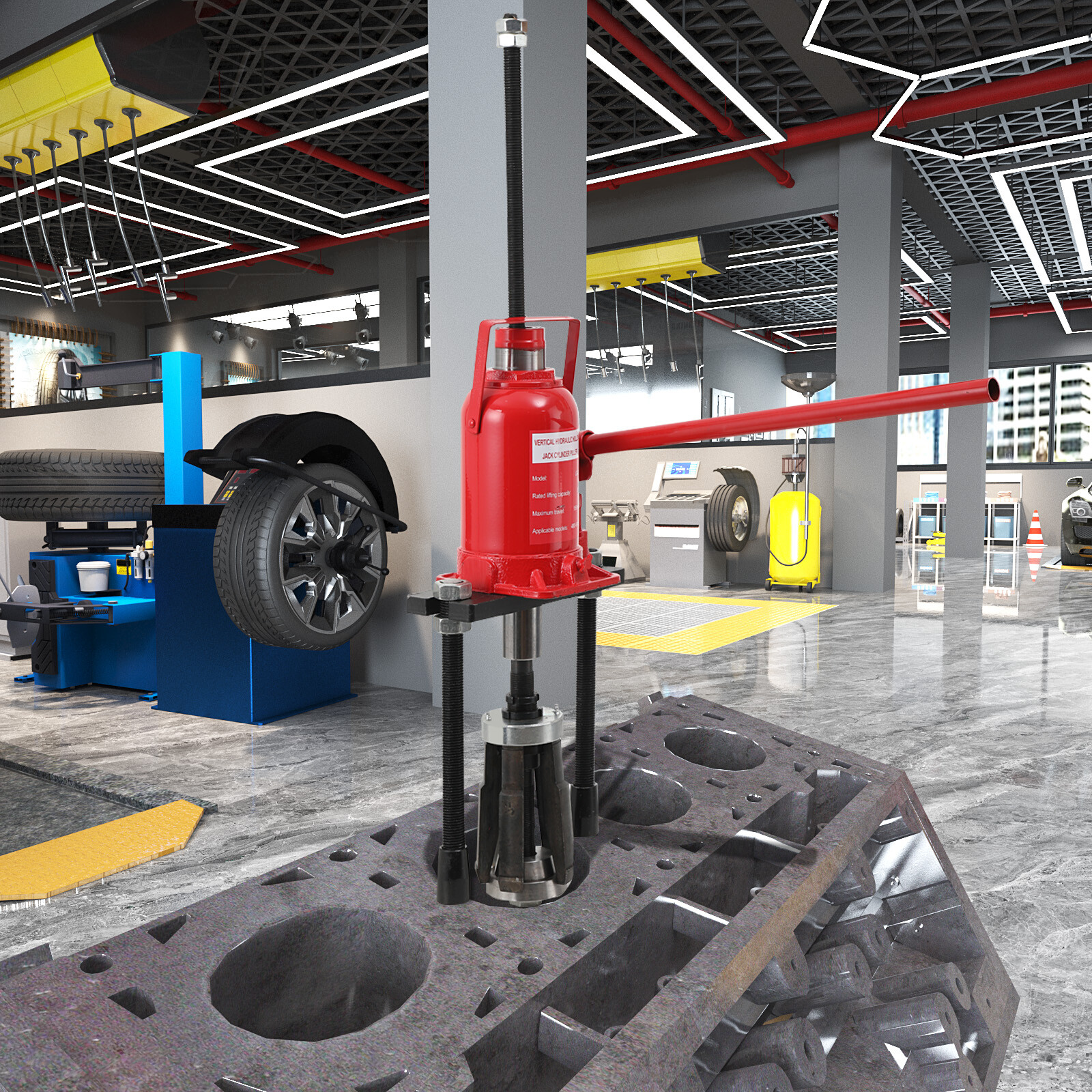 20Ton Hydraulic Cylinder Sleeve Liner Puller For Wet&Dry Type 80-140mm Cylinders