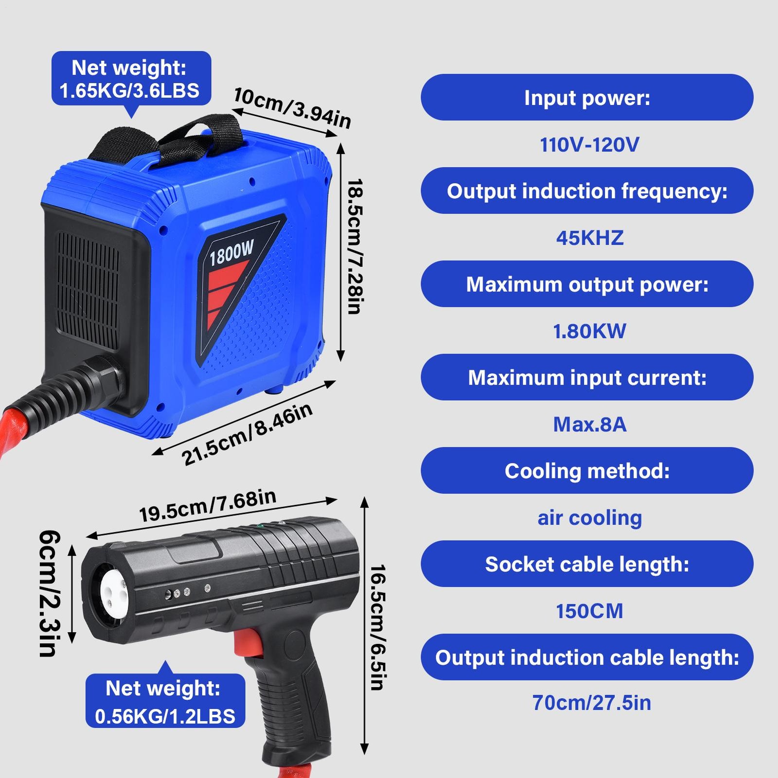 Induction Heater Bolt Removal Magnetic Kit Rusty Screw Removing 1800W 110V