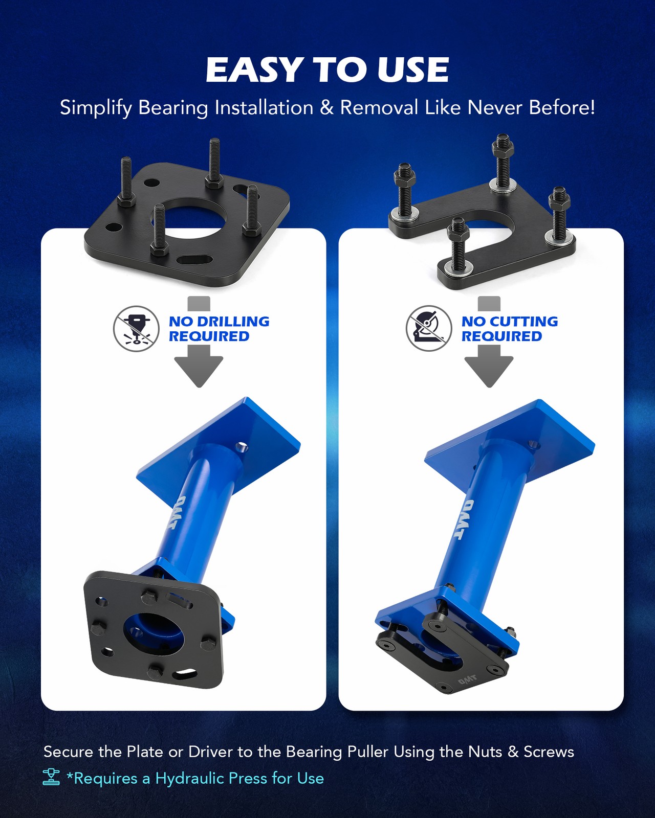OMT Rear Axle Bearing Puller & Installer Tool Kit with ABS Tone Ring Driver Tool