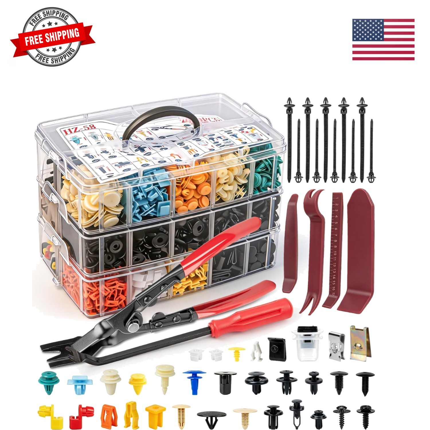 2080PCS Automotive Retainer Clips& Trim Removal Tools,32 Universal Sizes Push…