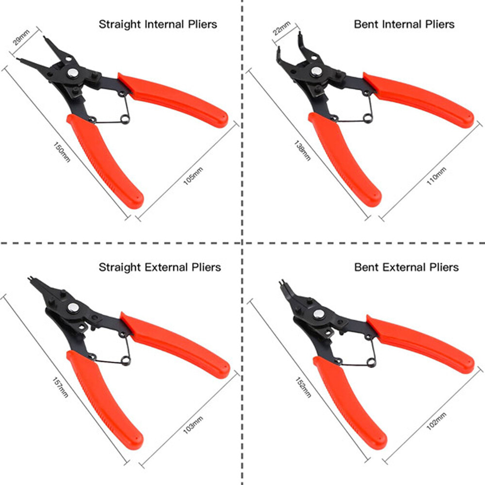 4 in 1 Snap Ring Pliers Plier Set Circlip Combination Retaining Clip Portable