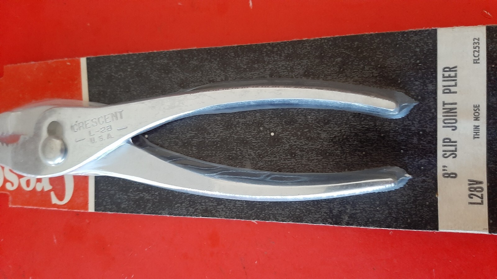 New NOS Vintage Crescent USA Thin Nose Slip Joint Pliers L-28 L28V