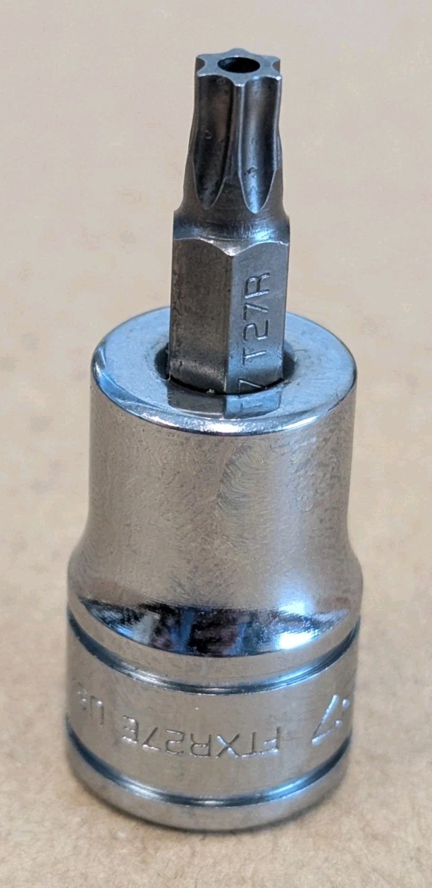 Snap-on FTXR27E 3/8″ Drive T27 Tamper-Resistant TORX Bit Socket Driver – NEW