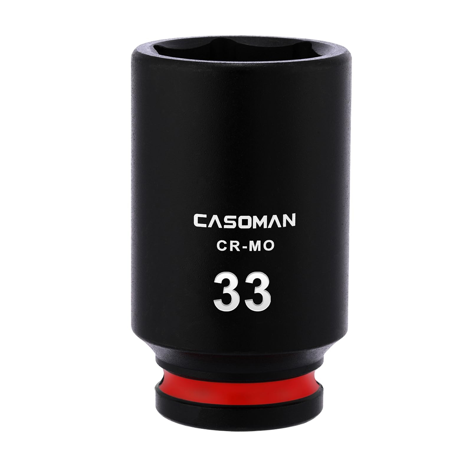 CASOMAN 1/2″ Drive x 33mm Deep Impact Socket, 6-Point, Metric, CR-MO