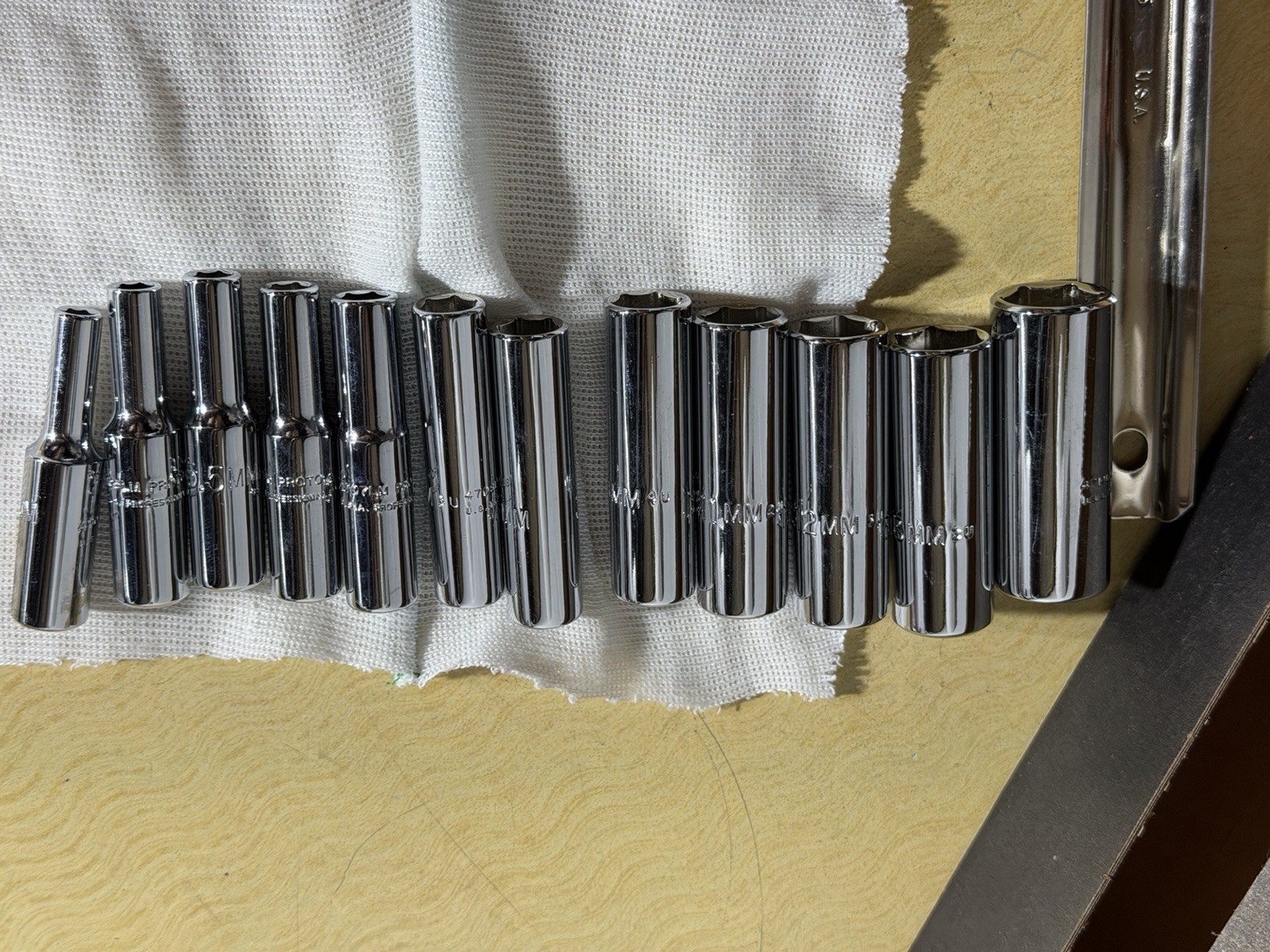 12 Pieces Metric mm Proto Socket USA Tool J47202 Set SKT 1/4 DR 6 Point