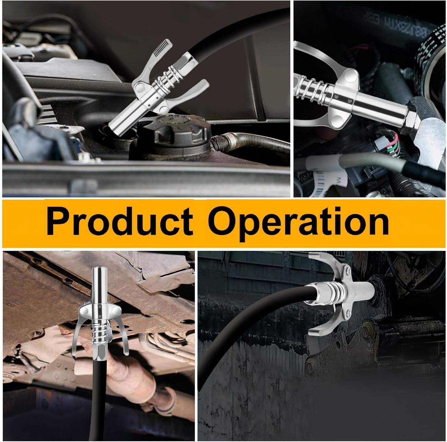 2PCS Leak-Proof Grease Gun Coupler – 12000 PSI High Pressure, Quick Connect,…