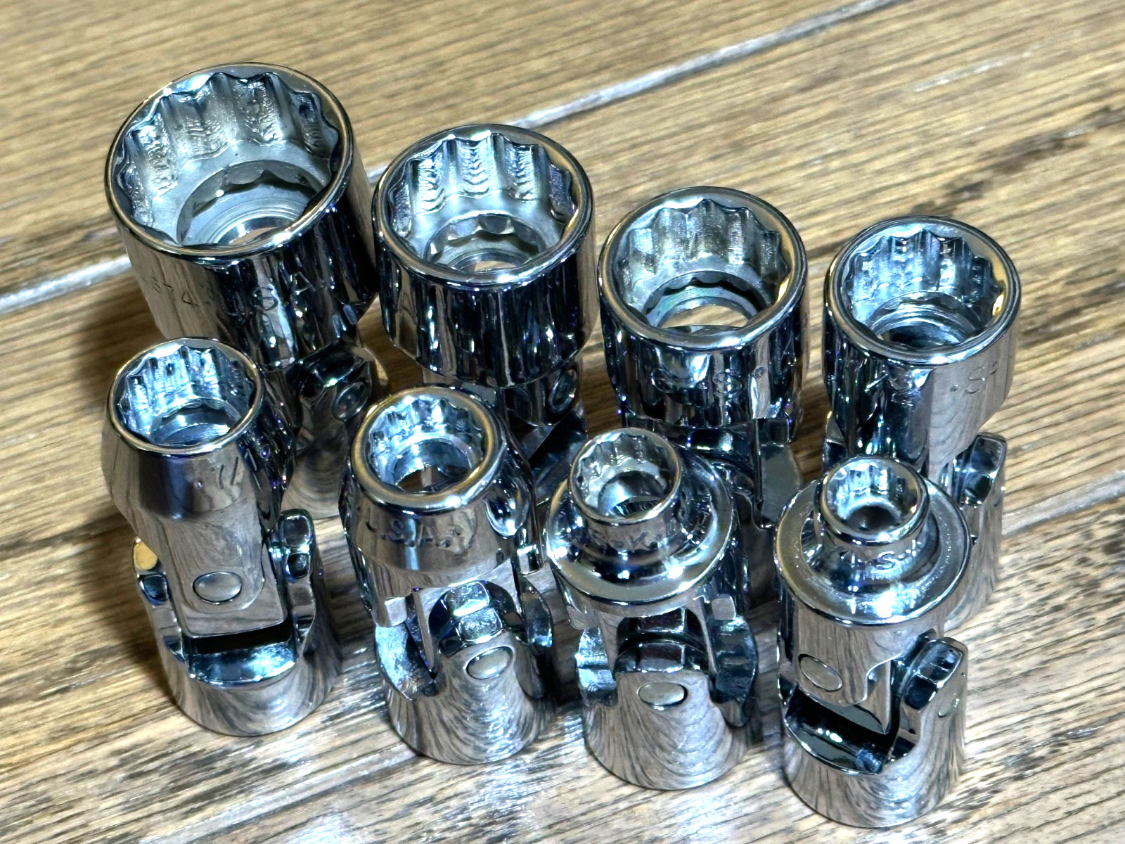 🇺🇸 NEW SK Tools USA 3/8″ SAE 12PT Swivel Universal Socket Set Flex Wobble Lot