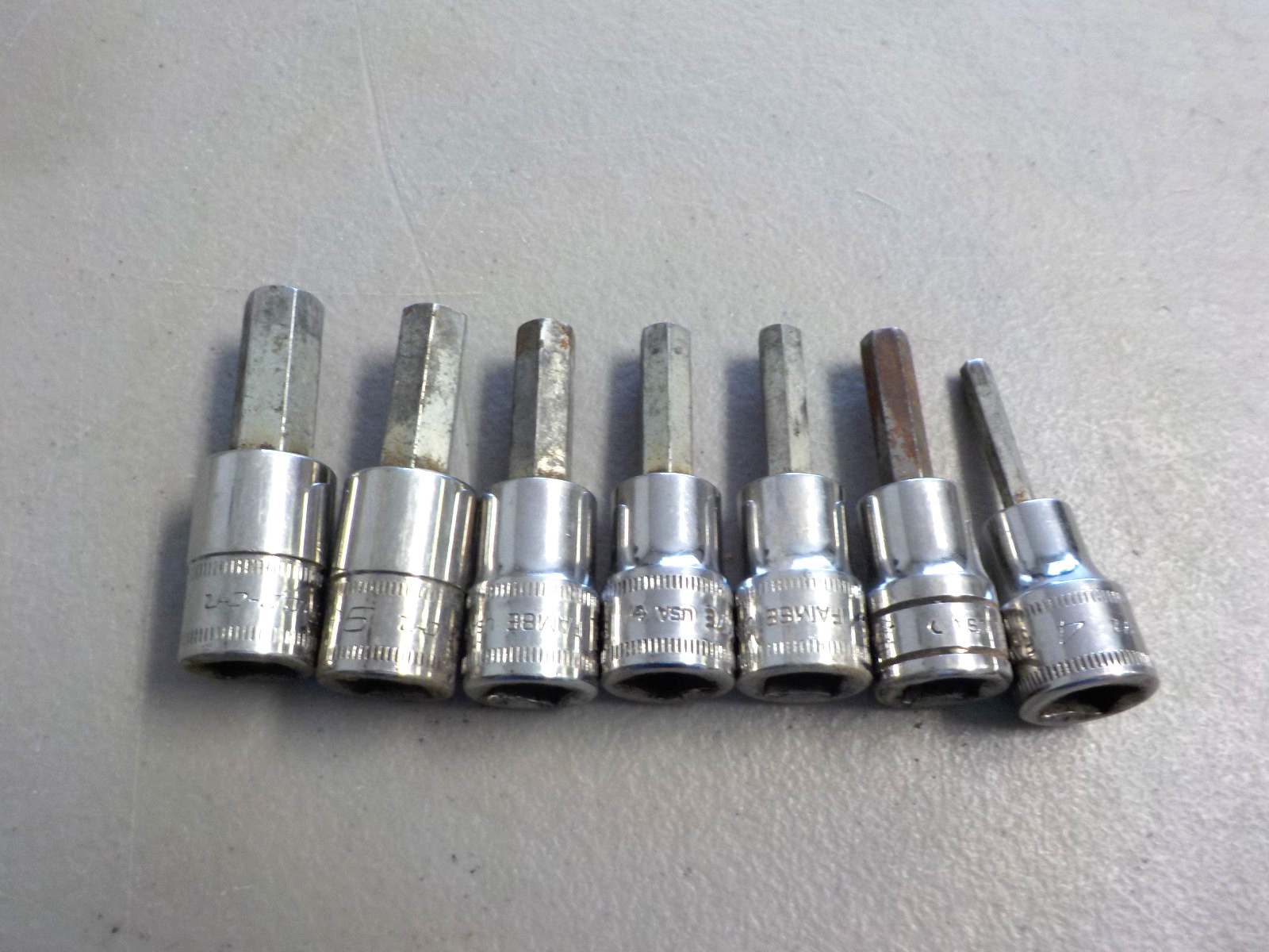 Snap On FAM4E – FAM10B 4-10mm 3/8″ Dr Metric 7 Pc Hex Bit Sockets – SHIPS FREE
