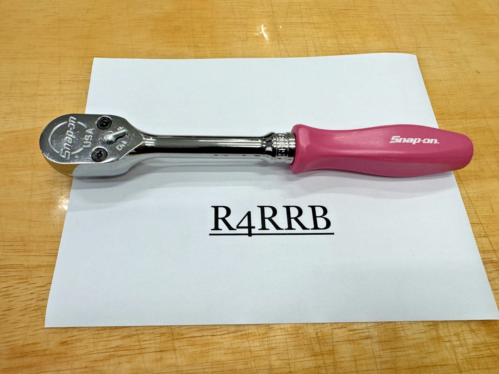 Snap-on Tools USA PEARL PINK 1/2″ Drive Hard Grip Ratchet SHD80APP RARE NOS
