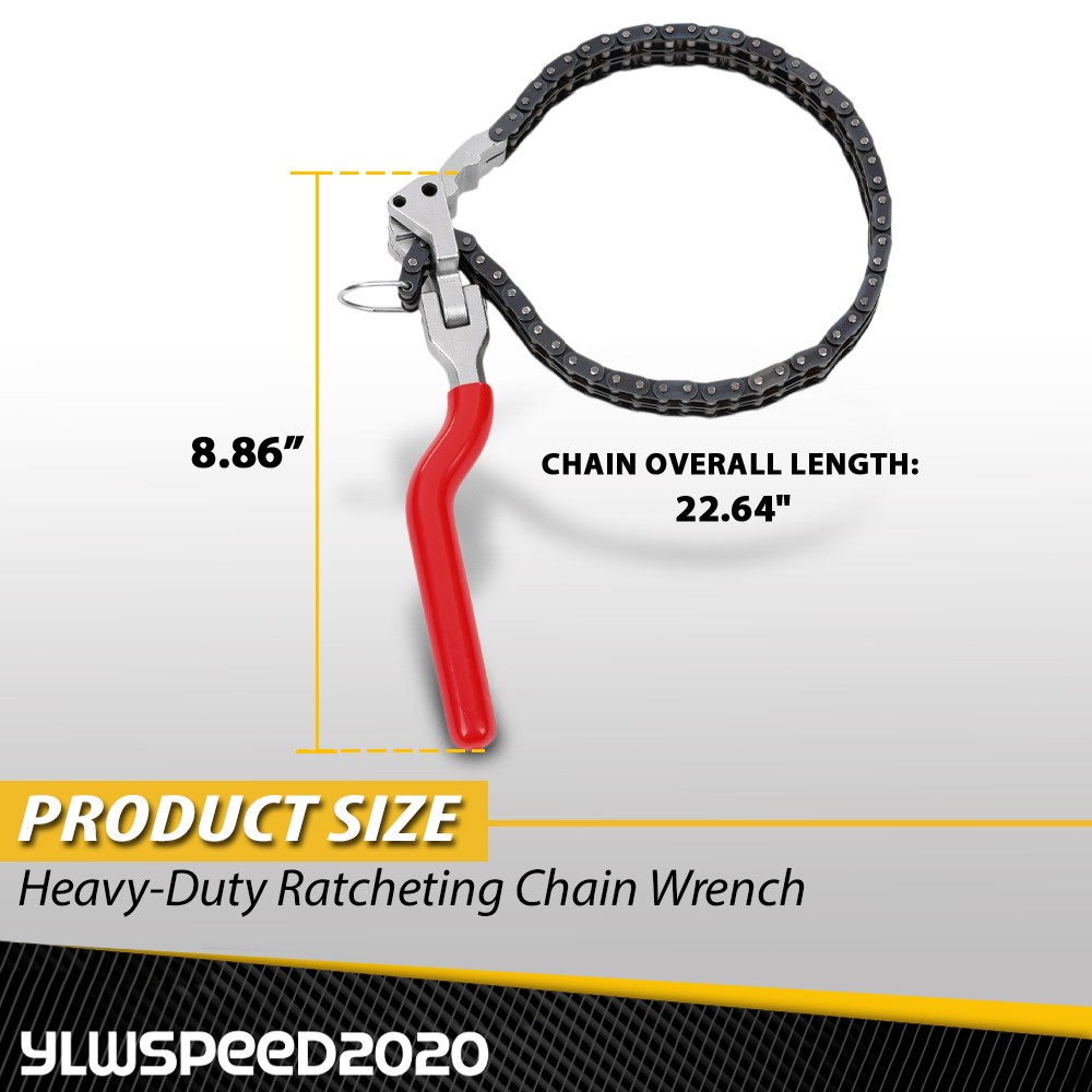 Fittings 60-160mm Heavy-Duty Ratcheting Chain Wrench Oil Filter Change Pipe