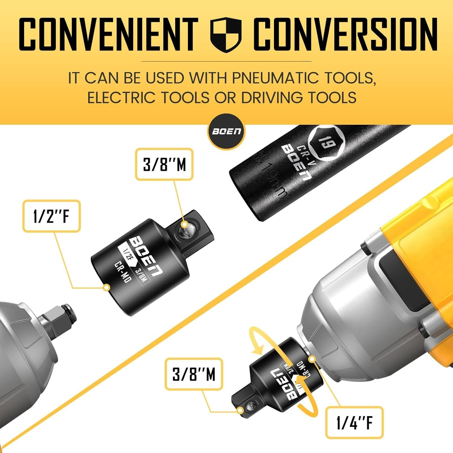 Comprehensive 4-Piece Impact Adapter & Reducer Set | Perfect for Automotive Work