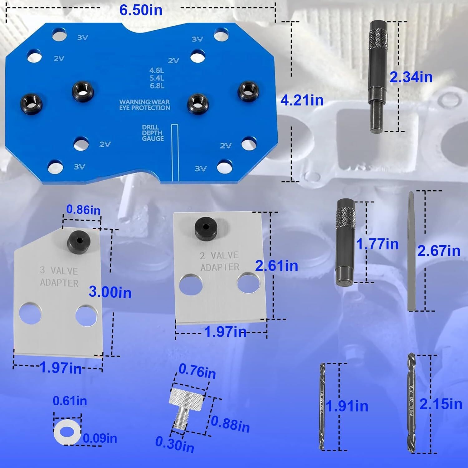 68500 Exhaust Manifold Stud Drill Tool for Ford Triton 4.6L 5.4L 6.8L 2V 3V