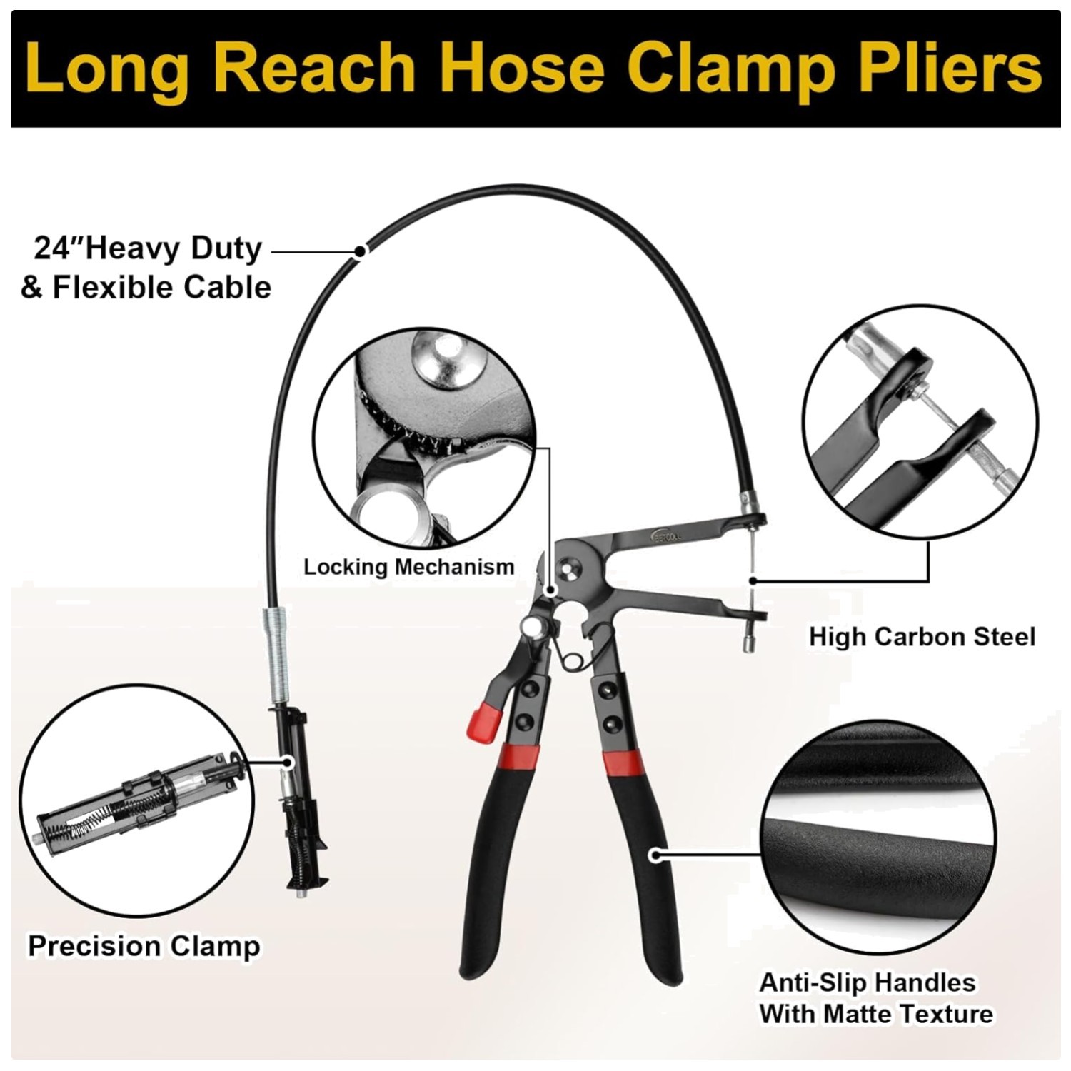9pc Hose Clamp Pliers Set – Carbon Steel Tools