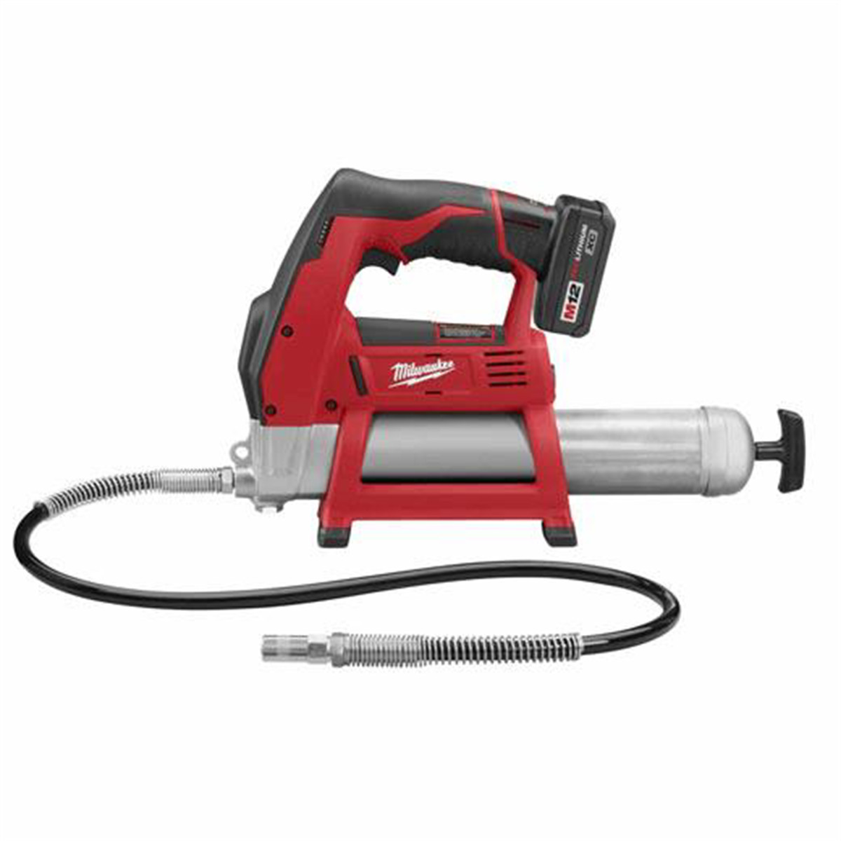 Milwaukee 2446-21XC M12 Cordless Lithium-Ion Grease Gun Kit, 8,000 PSI