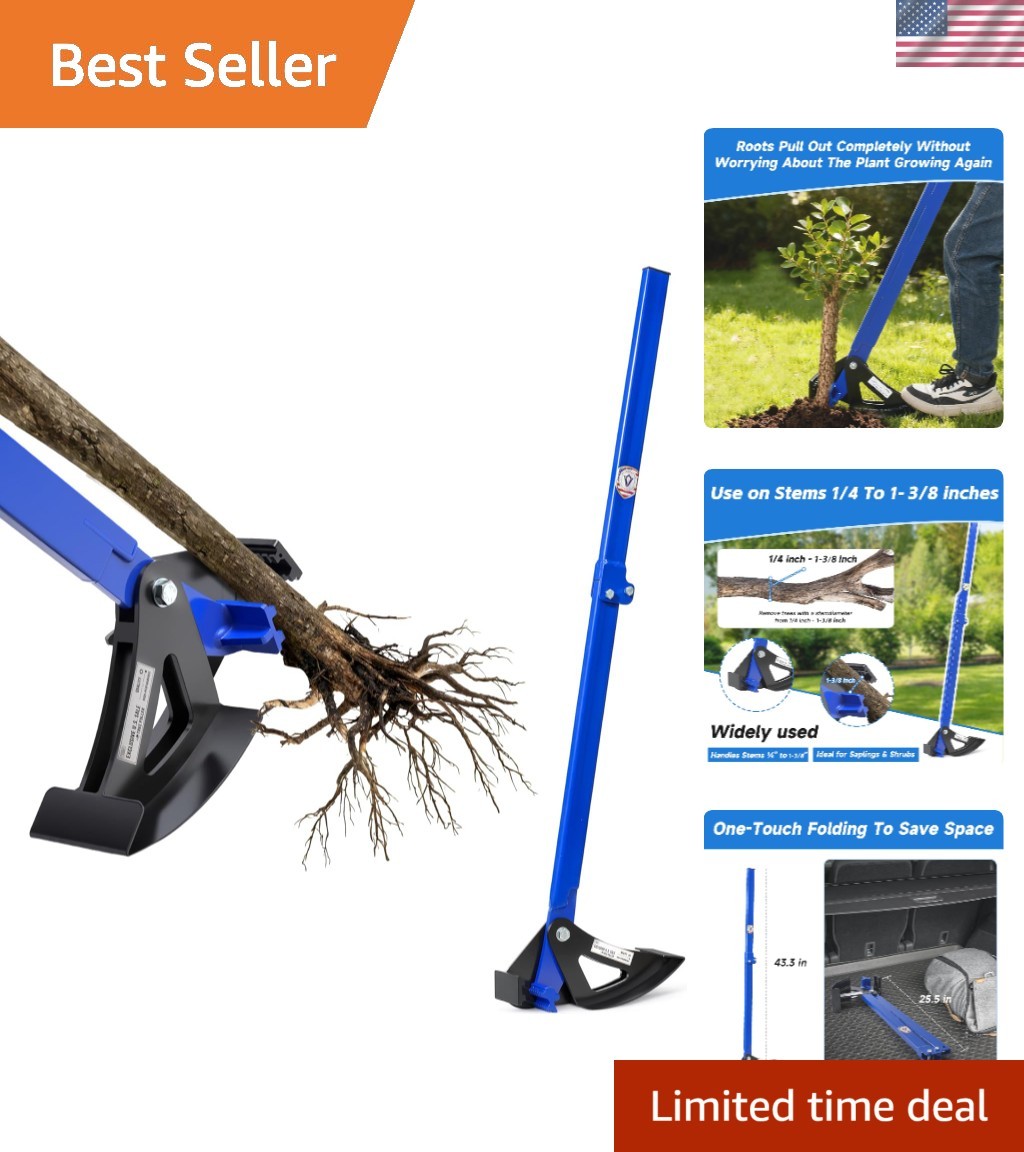 Heavy-Duty Tree Root Puller Tool – Efficiently Uproots Woody Stems up to 1-3/8″