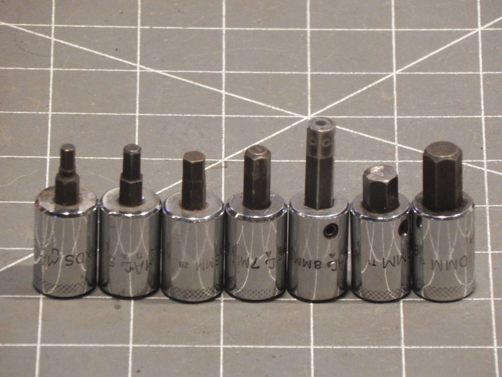 Mac Tools 7Pc Metric 3/8″ Drive Hex Allen Socket Driver Set 4MM 10MM Dr