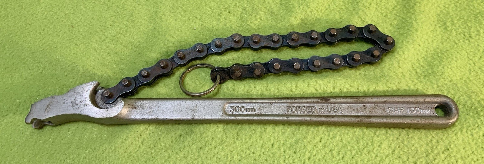 Vintage Craftsman Chain Wrench 55713 Stamped as 12”/300ml 4″ Cap WF USA