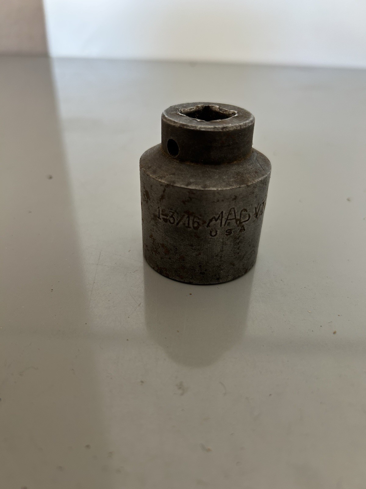 Vintage MAC Tools VI386 1/2″ Drive 1-3/16″ 6 Point Shallow Impact Socket USA SAE