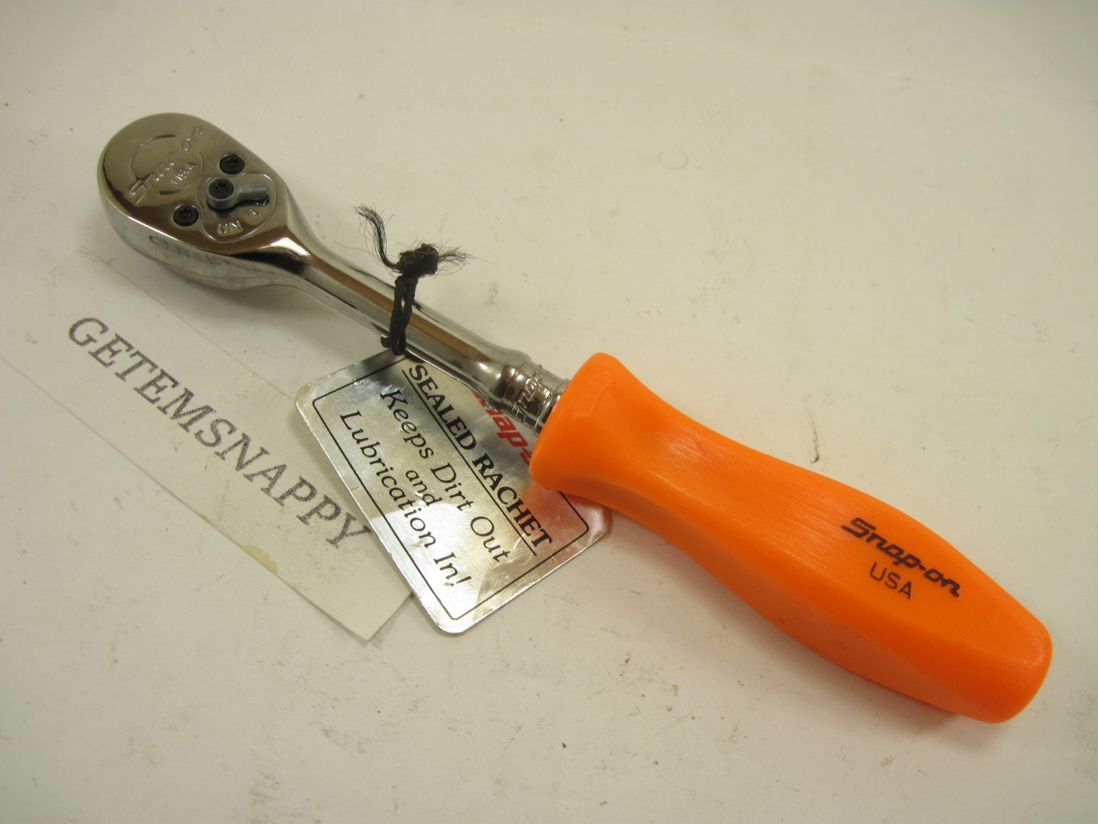 RARE Snap On 1/4″ Drive Orange Hard Handle Ratchet TM836 NEW